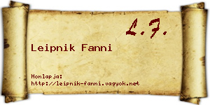 Leipnik Fanni névjegykártya